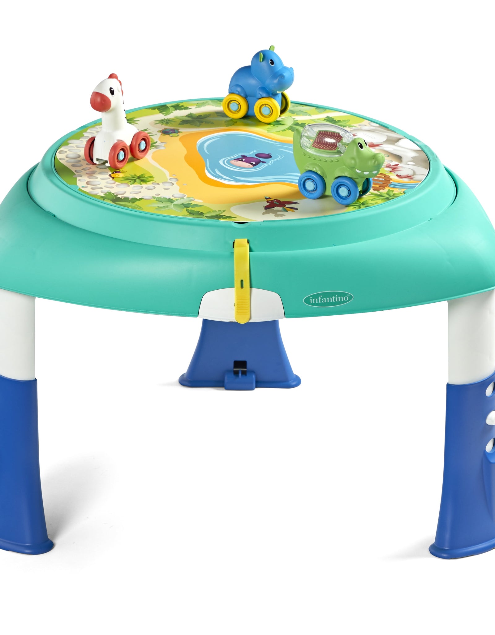 Infantino 2-In-1 Sit, Spin and Stand Entertainer 360 Seat & Activity Center, 4-60 Months, Unisex, Teal