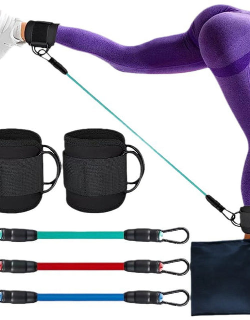 Load image into Gallery viewer, Ankle Resistance Bands Set, Ankle Tube Band with Adjustable, 60LB Three Different Pound Resistance Bands, Recoils and Glutes Workouts, Legs Resistance Bands with Ankle Strap for Women &amp; Men
