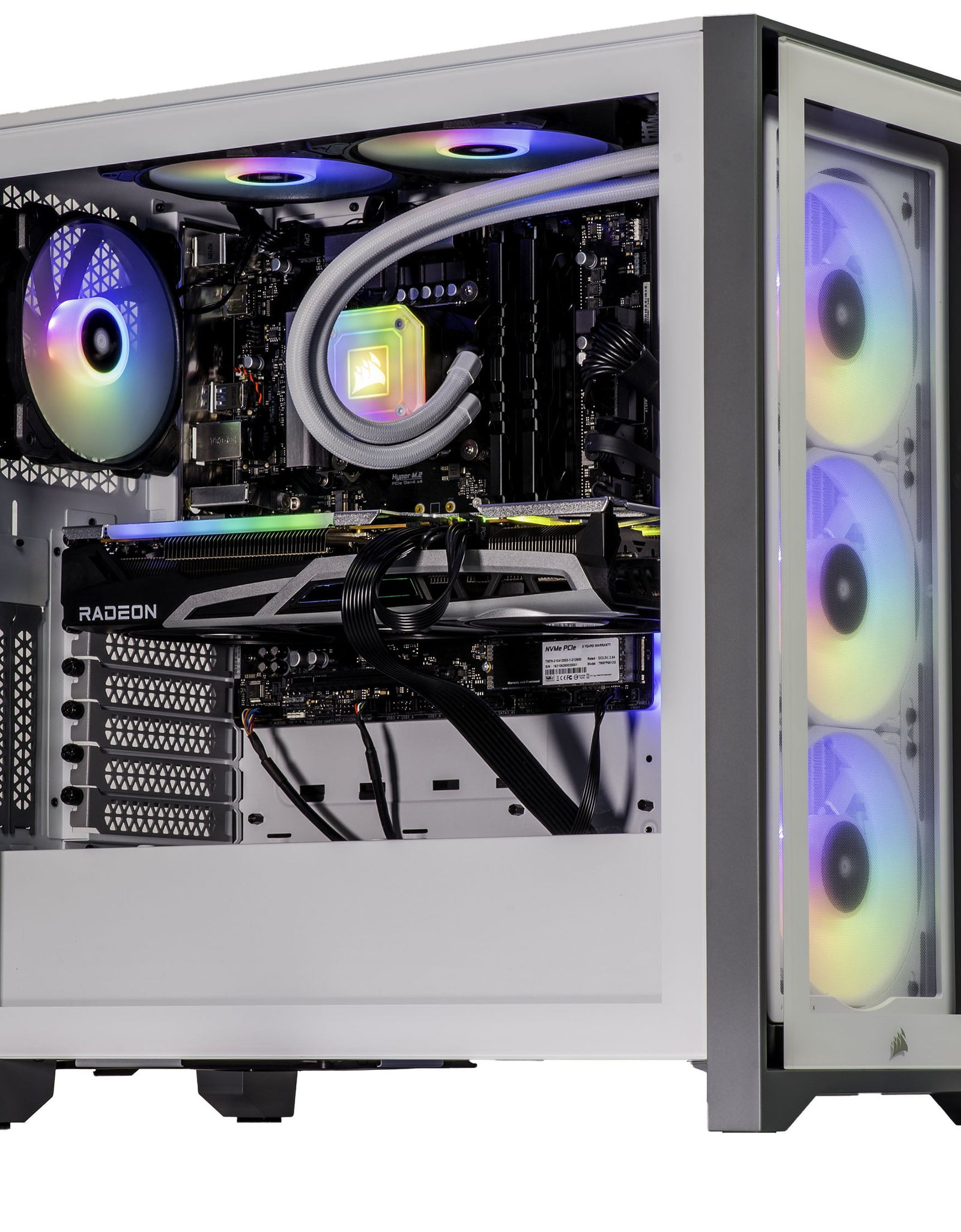 Argentux Custom Built Gaming Desktop PC White (Intel I7-10700F 8-Core, 16GB RAM, 512GB Pcie SSD + 1TB HDD (3.5), Radeon RX 6900 XT, Wifi, Bluetooth, 1Xusb 3.2, 1Xusb 3.0, 1Xhdmi, Win 10 Home)
