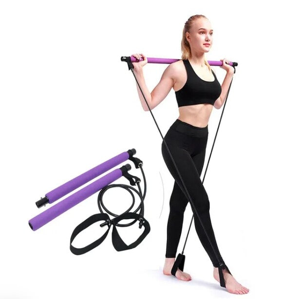 Pilates Exercise Stick Fitness Yoga Resistance Bands