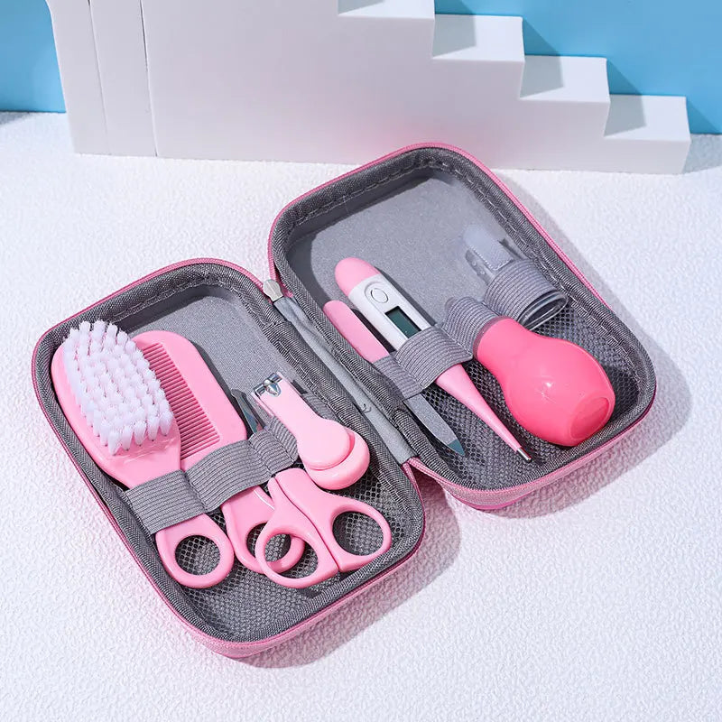 Newborn 8Pcs/Set Baby Health Care Nail Hair Thermometer Grooming Brush Kit Care Baby Essentials Newborn Material Safety