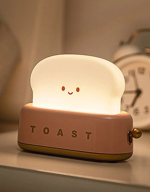 Load image into Gallery viewer, Cute Bread Night Light Usb Rechargable Desk Lamp Bedroom Bedside Sleep Light Reading Light for Office Bedroom Living Room
