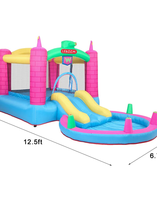 Load image into Gallery viewer, 12.5&#39; X 6.7&#39; X 6.2&#39; Inflatable Bounce House, Tank Jumper Water Spray Castle with 350W Air Blower
