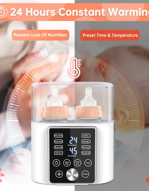 Load image into Gallery viewer, Baby Bottle Warmer, 12-In-1 Babies Fast Bottle Milk Warmer, Double Food Heater Defrost Bpa-Free with Twins, LCD Display, Timer &amp; 24H Temperature Control for Breastmilk &amp; Formula
