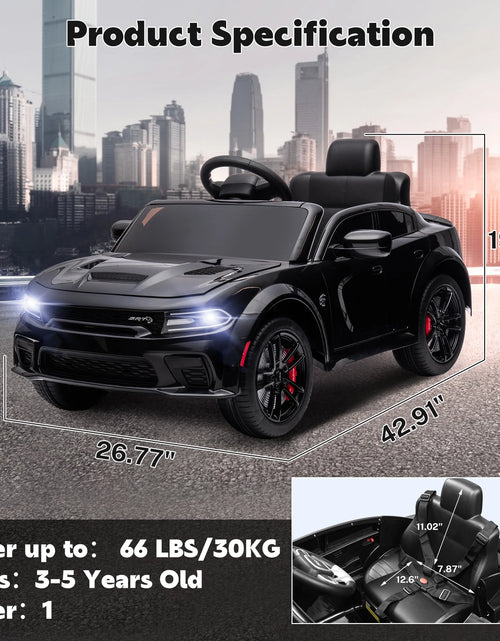 Load image into Gallery viewer, Dodge Electric Ride on Cars for Kids, 12 V Licensed Dodge Charger SRT Powered Ride on Toys Cars with Parent Remote Control, Electric Car for Girls 3-5 W/Music Player/Led Headlights/Safety Belt, Black
