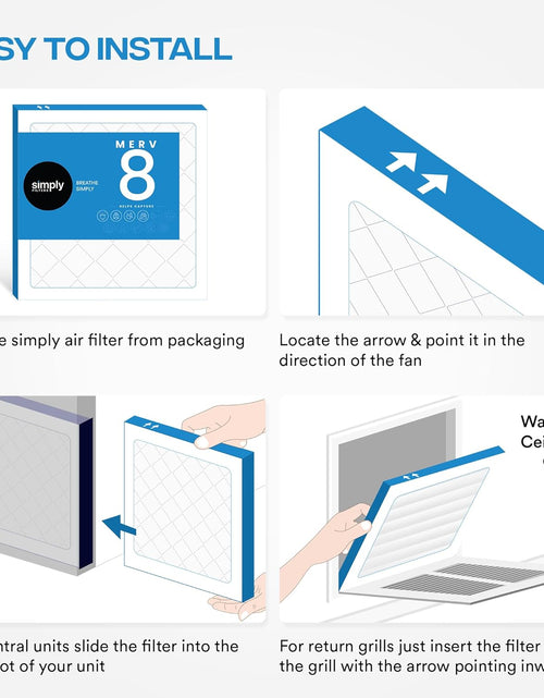 Load image into Gallery viewer, Simply by  12X12X1 Air Filter, MERV 8, MPR 600, AC Furnace Air Filter, 4 Pack
