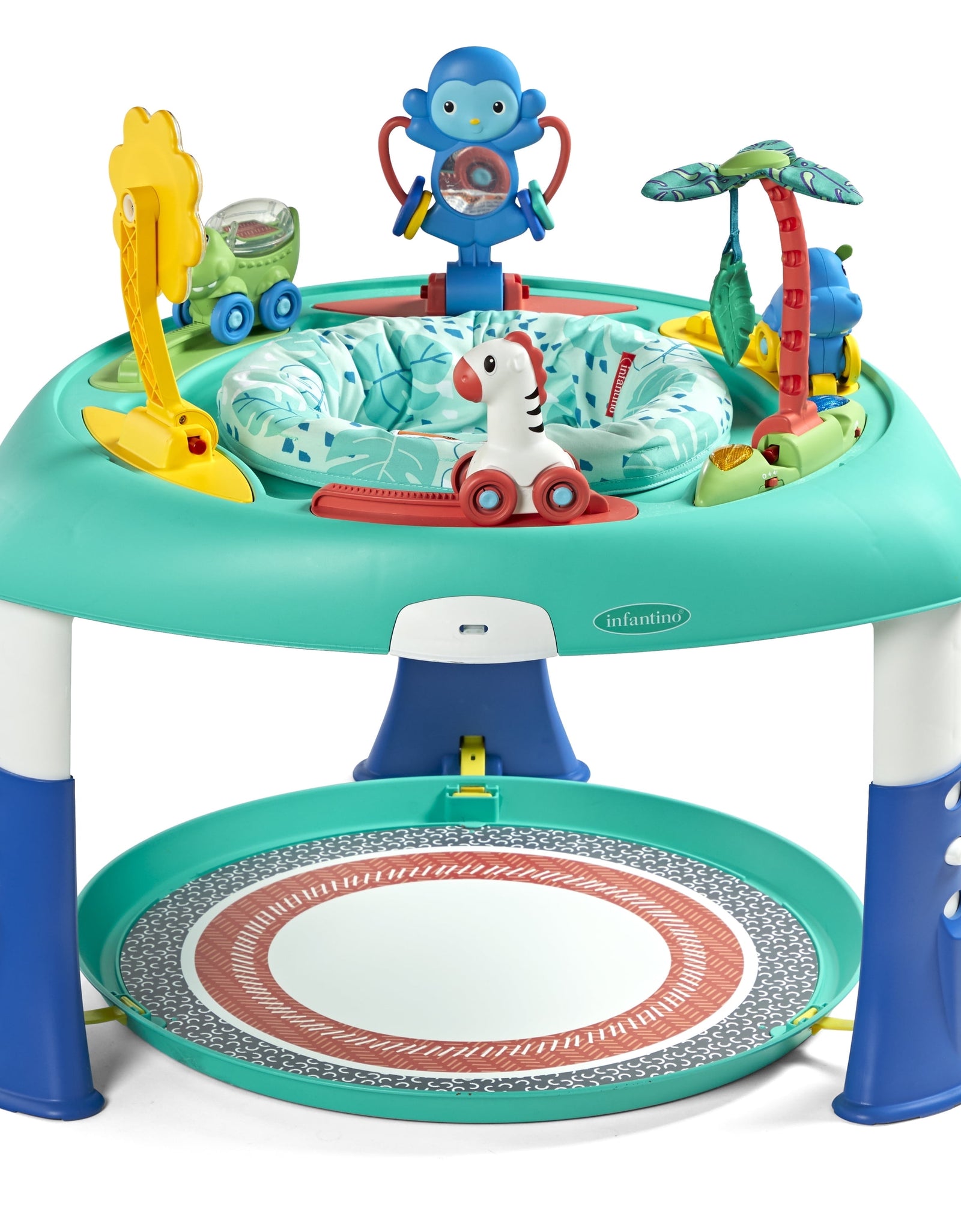 Infantino 2-In-1 Sit, Spin and Stand Entertainer 360 Seat & Activity Center, 4-60 Months, Unisex, Teal