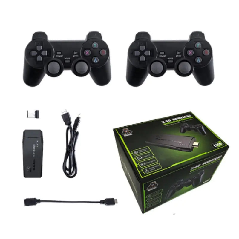 Ewwke M8 Video Game Console 2.4G Double Wireless Controller Game Stick 4K 10000 Games 64GB Retro Games
