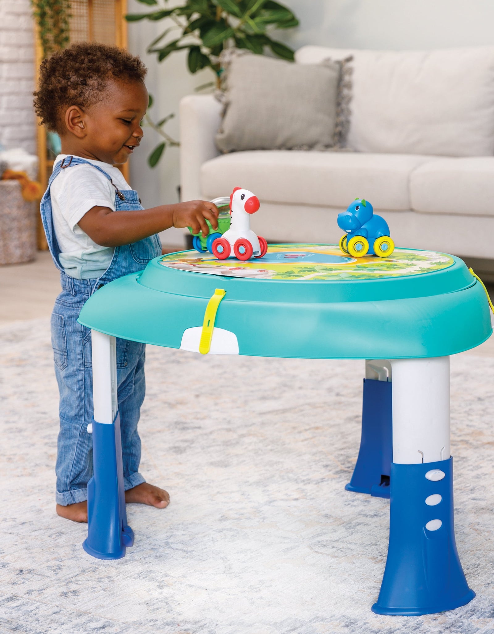 Infantino 2-In-1 Sit, Spin and Stand Entertainer 360 Seat & Activity Center, 4-60 Months, Unisex, Teal