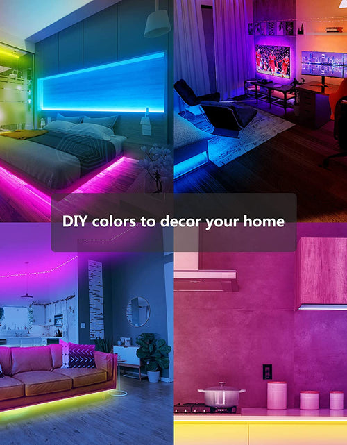 Load image into Gallery viewer, Bluetooth LED Strip Lights 50Ft,Color Changing LED Lights for Bedroom,Built-In-Mic,Music Sync LED Light Strips,Phone Smart Controlled(App+Remote+Mic)………
